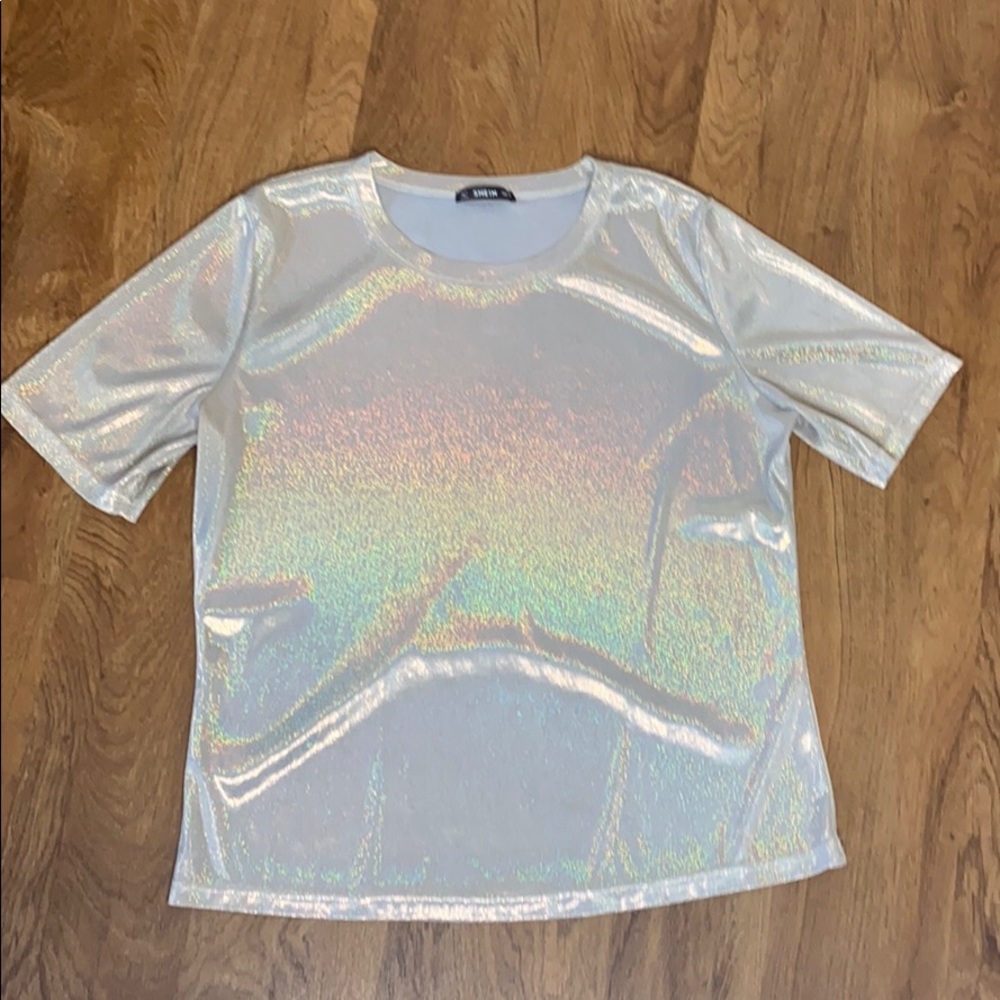 Multi color shimmer top